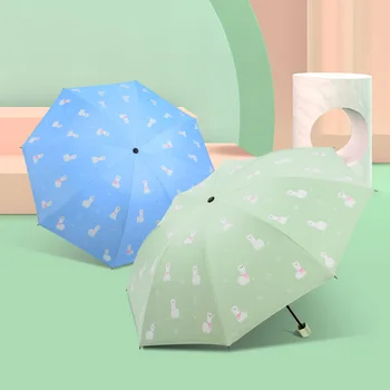 

Pocket Mini Umbrella Rain Women Windproof Durable 3 Folding Sun Umbrellas Portable cartoon Female Parasol Umbrella