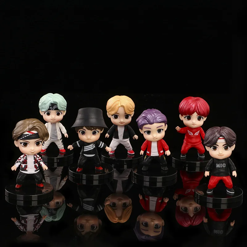 

7pcs/set KPOP Bangtan Boys TinyTAN Cartoon Characters Groups Model Toys Action Figures Toy For Kids