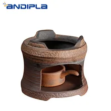 Японский черный дзен крупный Глиняный Чайник грелка база Винтаж керамический подсвечник кофе подогреватель молока чай церемония Аксессуары