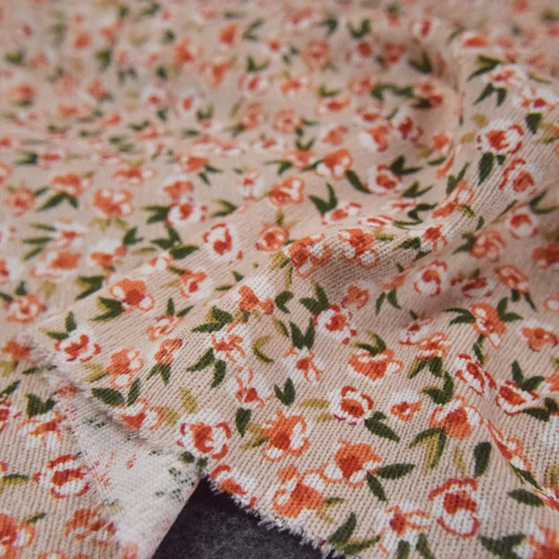 Half Meter Autumn Winter New Design Little Flower Print Cotton Corduroy Fabric For Shirt Coat Face Shoe Surface T1498 Half Meter Autumn Winter New Design Little Flower Print Cotton Corduroy Fabric For Shirt Coat Face Shoe Surface T1498