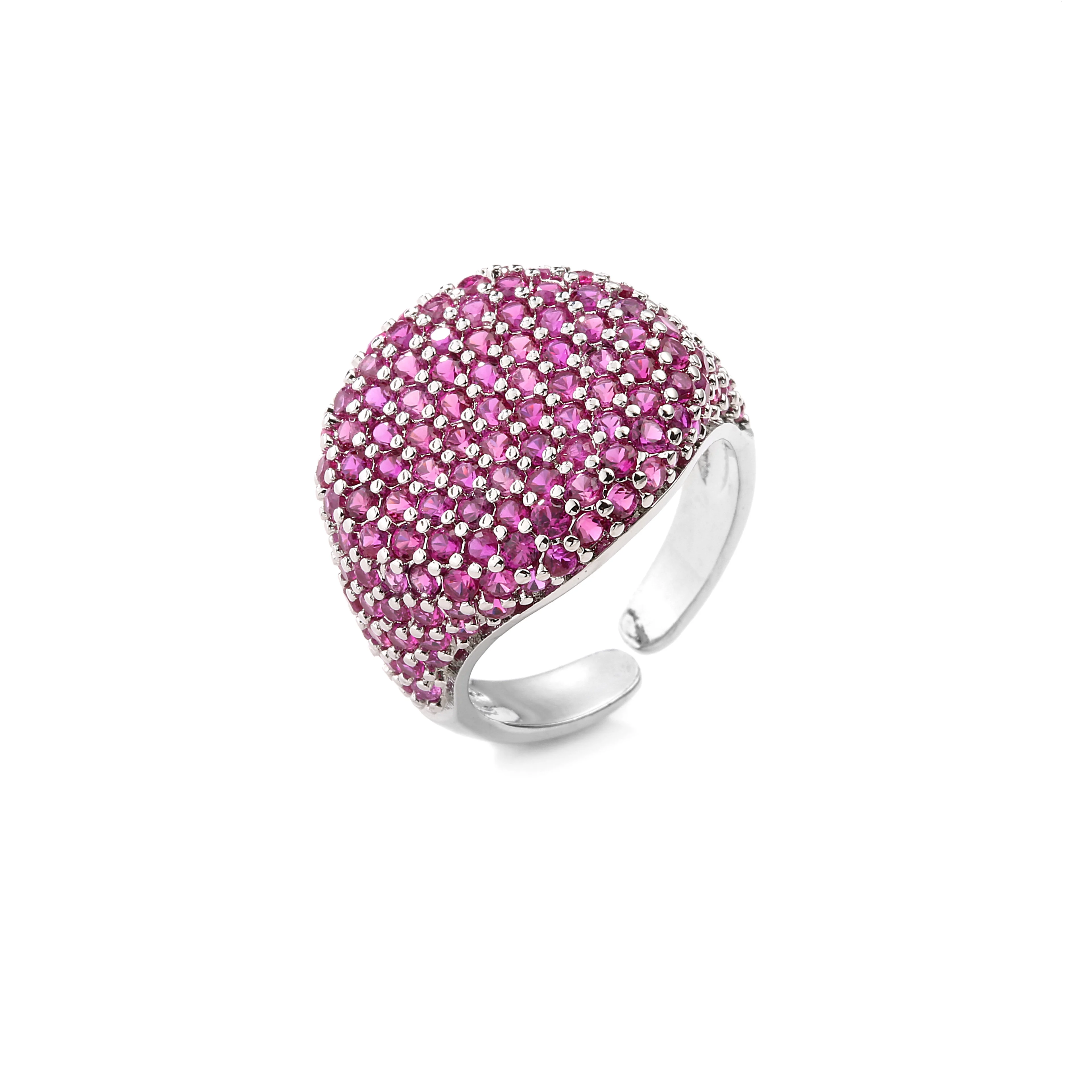 grand anneau rond géométrique pour femmes, bague colorée en pierre de Zircon cubique, bijoux de déclaration Punk