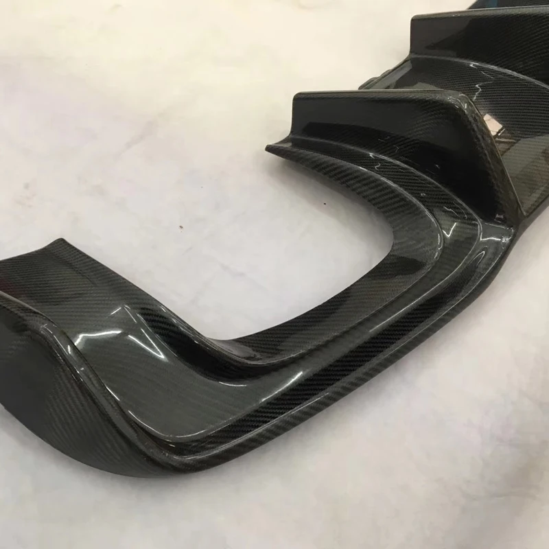 For 2019Audi A3 S3 Rear Bumper Lip Spoiler Diffuser Carbon Fiber Bodykit Bumper Apron Protector Cover - Цвет: carbon fiber