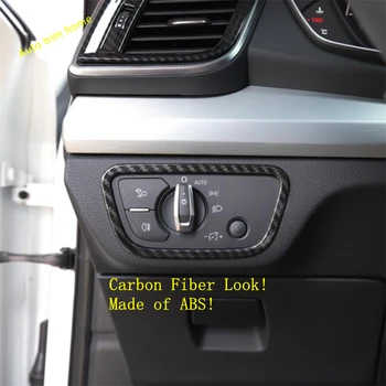 

Lapetus Front Head Lights Headlight Switches Button Cover Trim For Audi Q5 2018 - 2020 ABS Matte / Carbon Fiber Auto Accessories