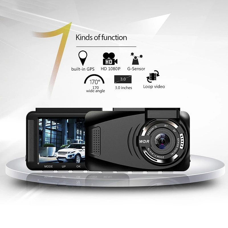 Новые 3 дюймов gps 1080P Камера HD Видеорегистраторы для автомобилей Dash Cam видео Регистраторы G-Сенсор вождения Регистраторы