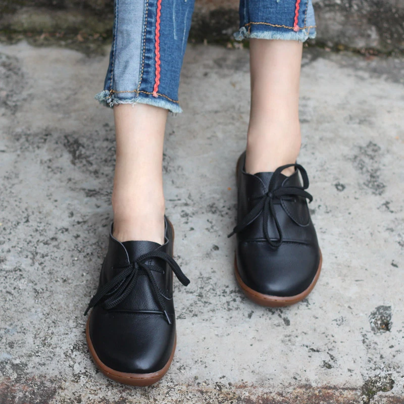 Chaussures plates cuir femme Outlet