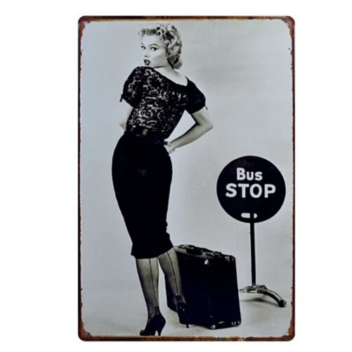 

Marilyn Monroe Vintage Metal Signs Painting Retro Tin Plate Iron Plaque Home Decor Wall Art Coffee Bar 20*30cm