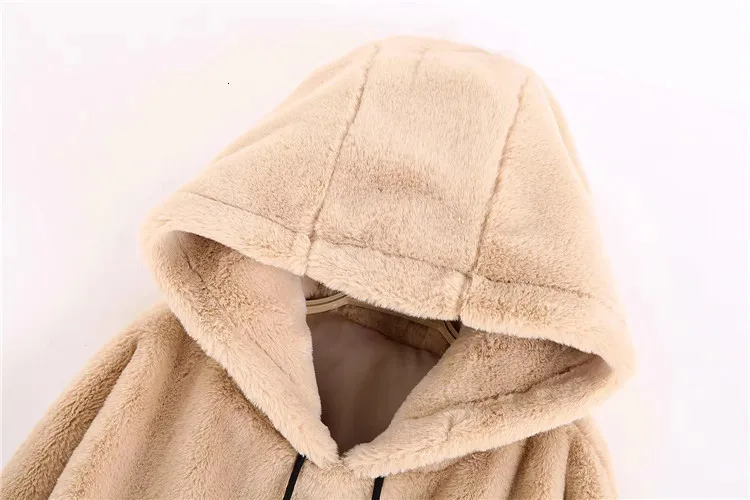 Зимние женские толстовки пальто из искусственного меха Толстая Теплая Флисовая Куртка женская верхняя одежда