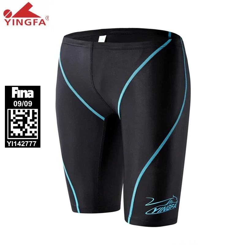 Men Swimming Trunks Fina Approved Competion Swimsuits Waterproof Chlorine Resistant