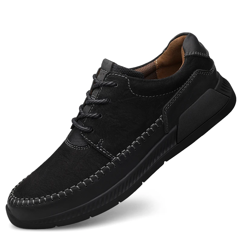 Мужская обувь из натуральной кожи; дышащая Классическая обувь на плоской подошве; мужская повседневная прогулочная обувь ручной работы; zapatos hombres - Цвет: black lace