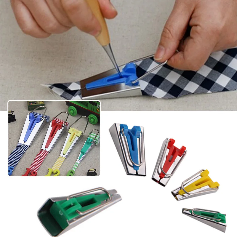 Sewing Quilting Bias Tape Maker Tool 4 Size DIY Fabric 6mm 12mm 18mm 25mm Durable Binding Craft |