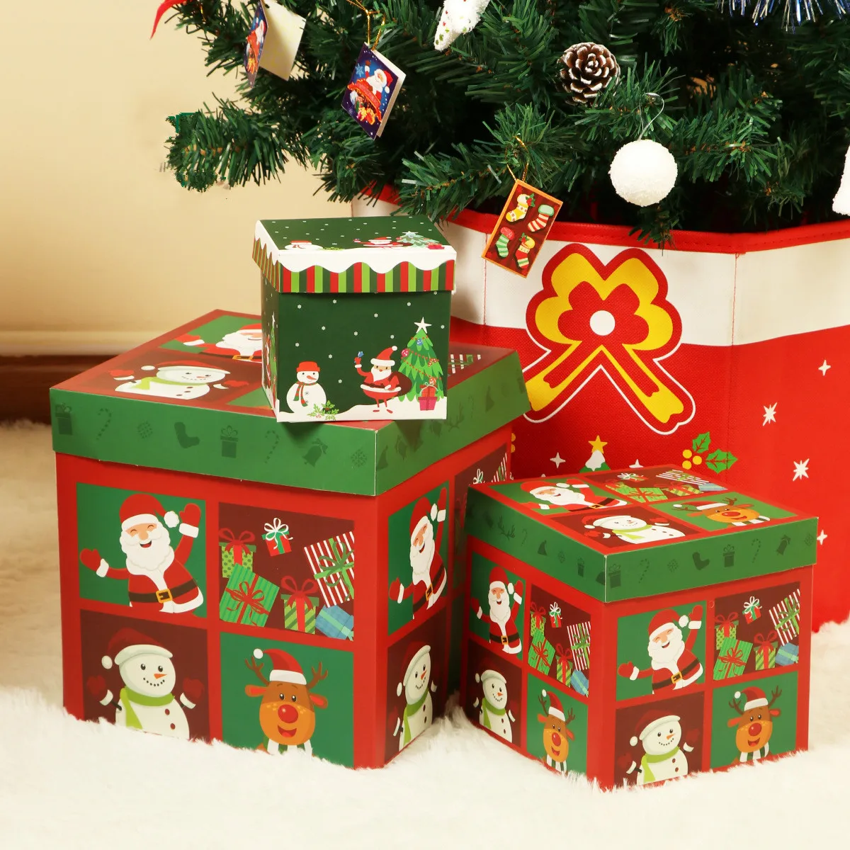 1 шт Рождественская Подарочная коробка Chirstma украшения сумки для конфет Merry christmas пакет для печенья год рождественские вечерние подарочные коробки