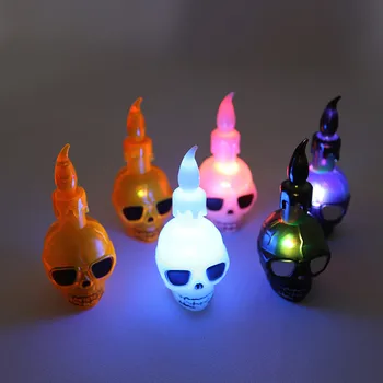 

Halloween Decoration Skull Candle Light Colorful Gradient Night Light Home Decoration Kitchen Cabinet Decor Light W0819