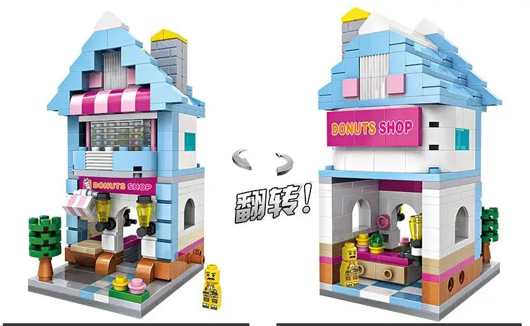 LOZ Mini Blocks City View Scene Coffee Shop Retail Store Architectures Models& Building Quiz Christmas Toy for Children