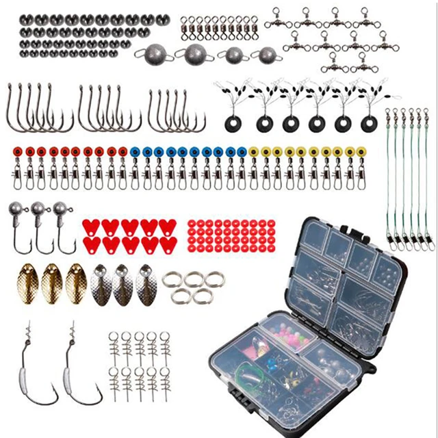 212pcs/kit Lead biting space bean rock fishing accessories box sea