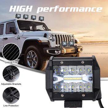 

2pcs 4inch 9-30V 200W-400W 2525 LED Work Light Bar Pods Flush Mount Combo Driving Lamp Motor Light Hot Sala