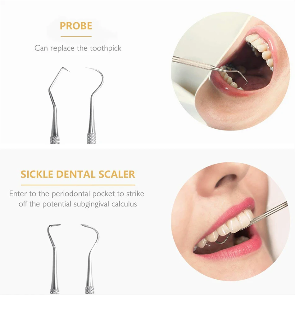 Стоматологическое зеркало из нержавеющей стали, набор стоматологических инструментов, стоматологический набор для рта, двусторонний стоматологический набор, инструменты для подготовки стоматолога