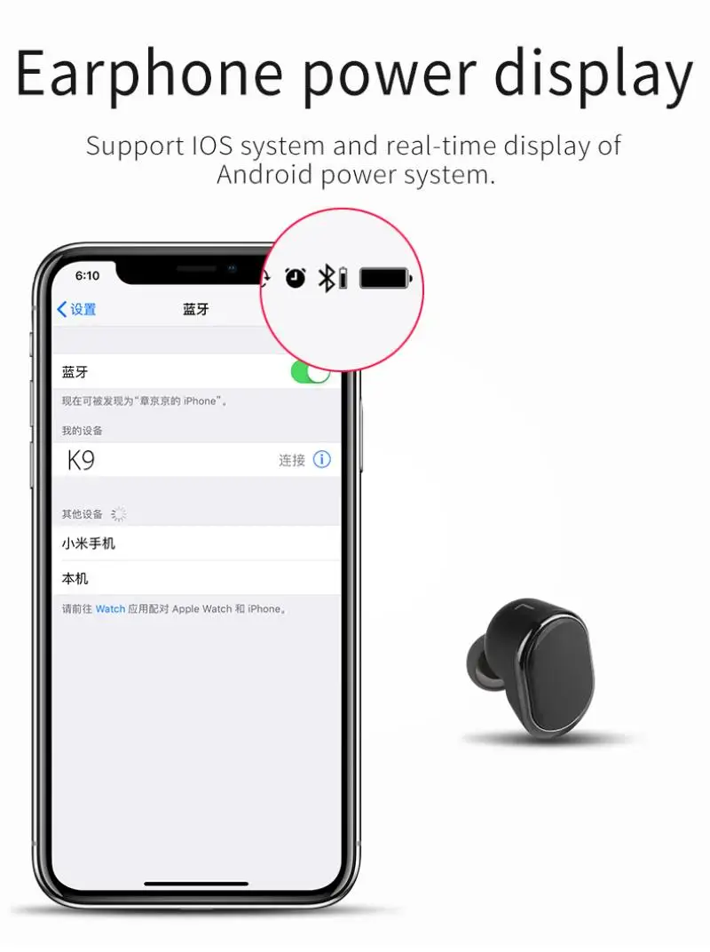 Zeblaze K9 TWS Bluetooth наушники беспроводные Bluetooth наушники V5.0 Handfree спортивные наушники с шумоподавлением
