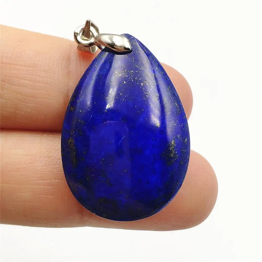 

Natural Lapis Lazuli Pendant Women Men Anniversary Party New Gift 29x20x8mm Blue Water Drop Stone Crystal Necklace Pendant