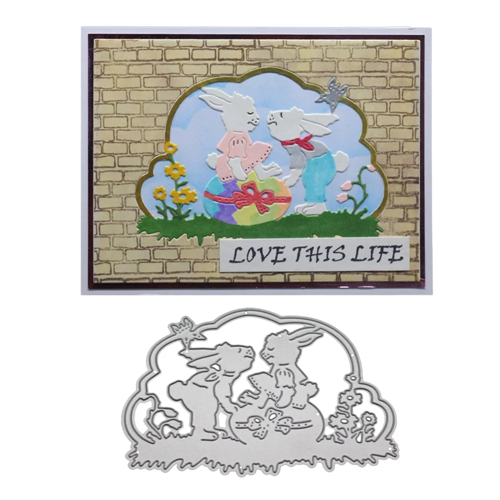 Floral Bunny Metal Cutting Dies New Easter Animal for Scrapbooking DIY Album Embossing Paper Stencils Craft Photo | Дом и сад