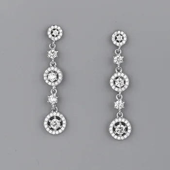 

CMajor Latest S925 Sterling Silver Imported 7A Cubic Zircon Korean Fashion Trend Temperament Delicate Dangle Earrings for Women