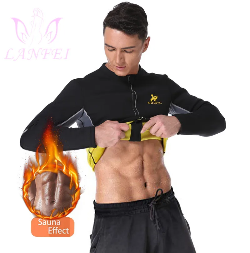 

LANFEI Men Hot Neoprene Waist Trainer Vest Weight Loss Compression Sport Corset Sweat Body Shaper Slimming Sauna Tank Top shirts