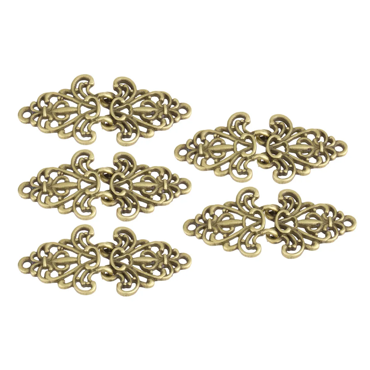 5 пар филигранных тройников кардиган с клипсами элегантные металлические