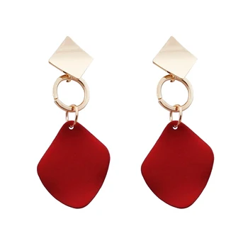 

Korean Jewelry Round Red Heart Water Drop Earrings for Women Gold Color Metal Exaggerated Sweet Party Jewelry Accessories Gift