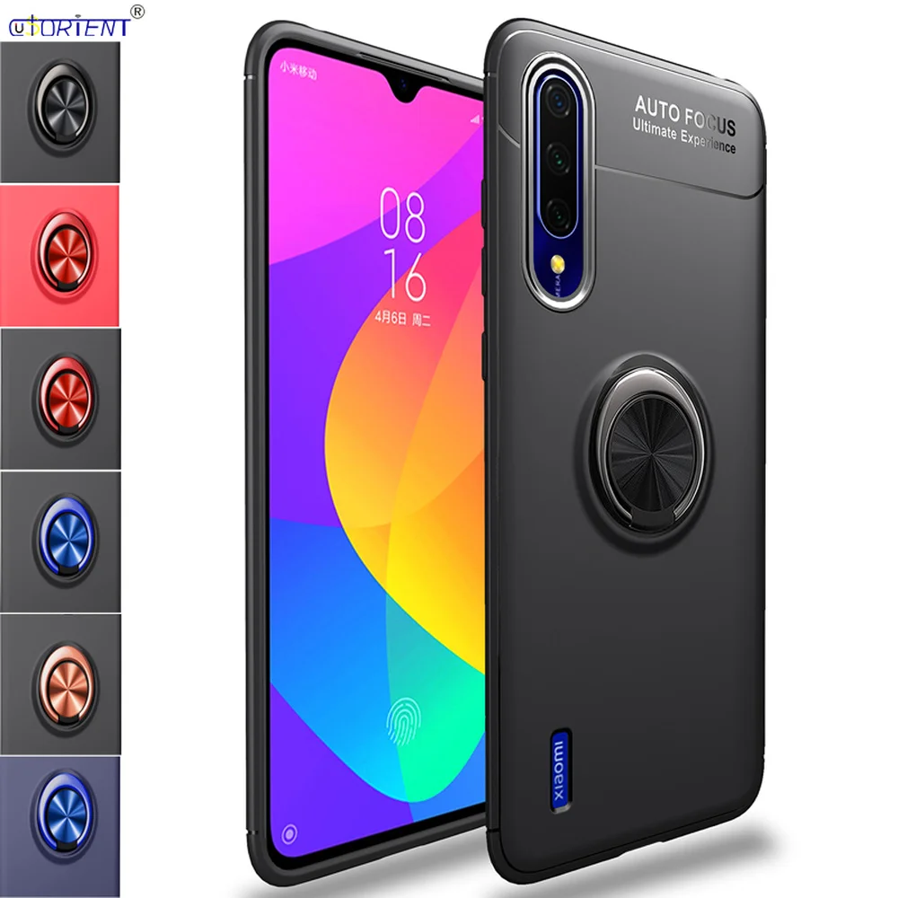 

For Xiaomi Mi A3 Metal Ring Matte Case for Xiaomi Mi A3 Lite Stand Silicone Soft Full Cover Xaomi Xiomi Mi A 3 MiA3 Lite Bumper