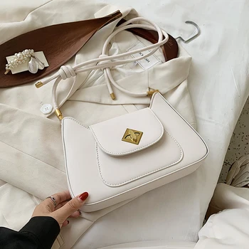 

Pure Color Small Square Bag Female New Fashion Simple Compact Versatile Bag Casual One-shoulder Diagonal Bag Female Trend