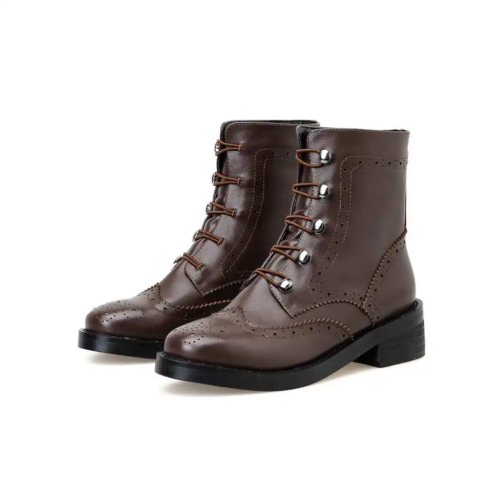 Krazing pot/; Ботинки Челси черного цвета из натуральной кожи; Уличная обувь для свиданий с круглым носком на среднем каблуке; ботильоны с вырезами и оборками; L52