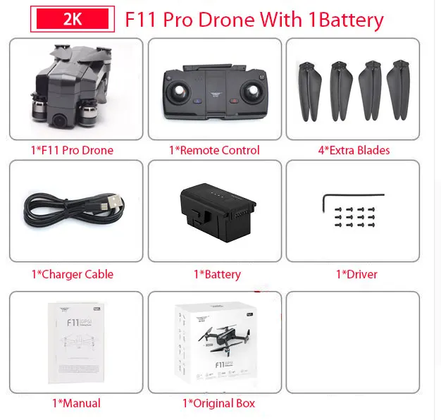 KEELEAD SJRC F11 PRO камеры для Дронов gps 5G Wifi FPV 1080 P/2 K камера F11 бесщеточный Квадрокоптер 25 минут время полета складной Дрон - Цвет: F11 PRO 1B Original