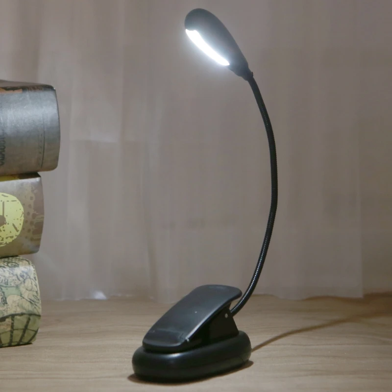 Прямая поставка гибкий кронштейн с регулируемой яркостью 7 светодиодный USB Настольная лампа с зажимом для чтения Настольный светильник