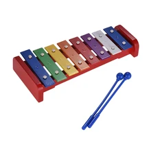 Красочные 8 нот ксилофон Glockenspiel с 2 молотками музыкальный ударный инструмент игрушка подарок для детей