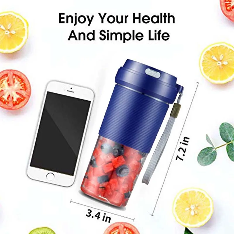Ceny Gorąco! przenośny blender, bezprzewodowy osobisty blender sokowirówka, mini mikser, wodoodporny blender do smoothie z Usb akumulator, 300 Ml, H
