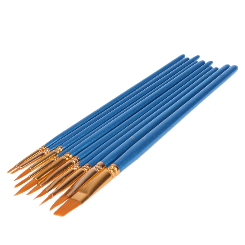 10Pcs Watercolor Paiting Brush Pen Nylon Hair Drawing Artist Paint Point Tip Set dropshipping