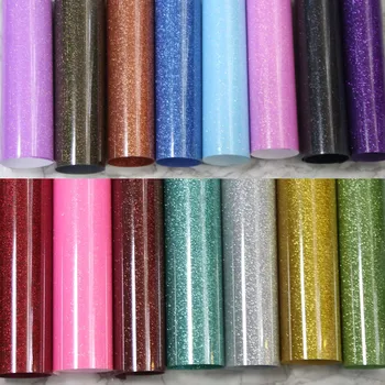 

SUNICE 0.5x3/5m Red Glitter Heat Transfer Film Iron On T-shirt DIY Silhouette Art Decoration Clothing Printing Films Stickers