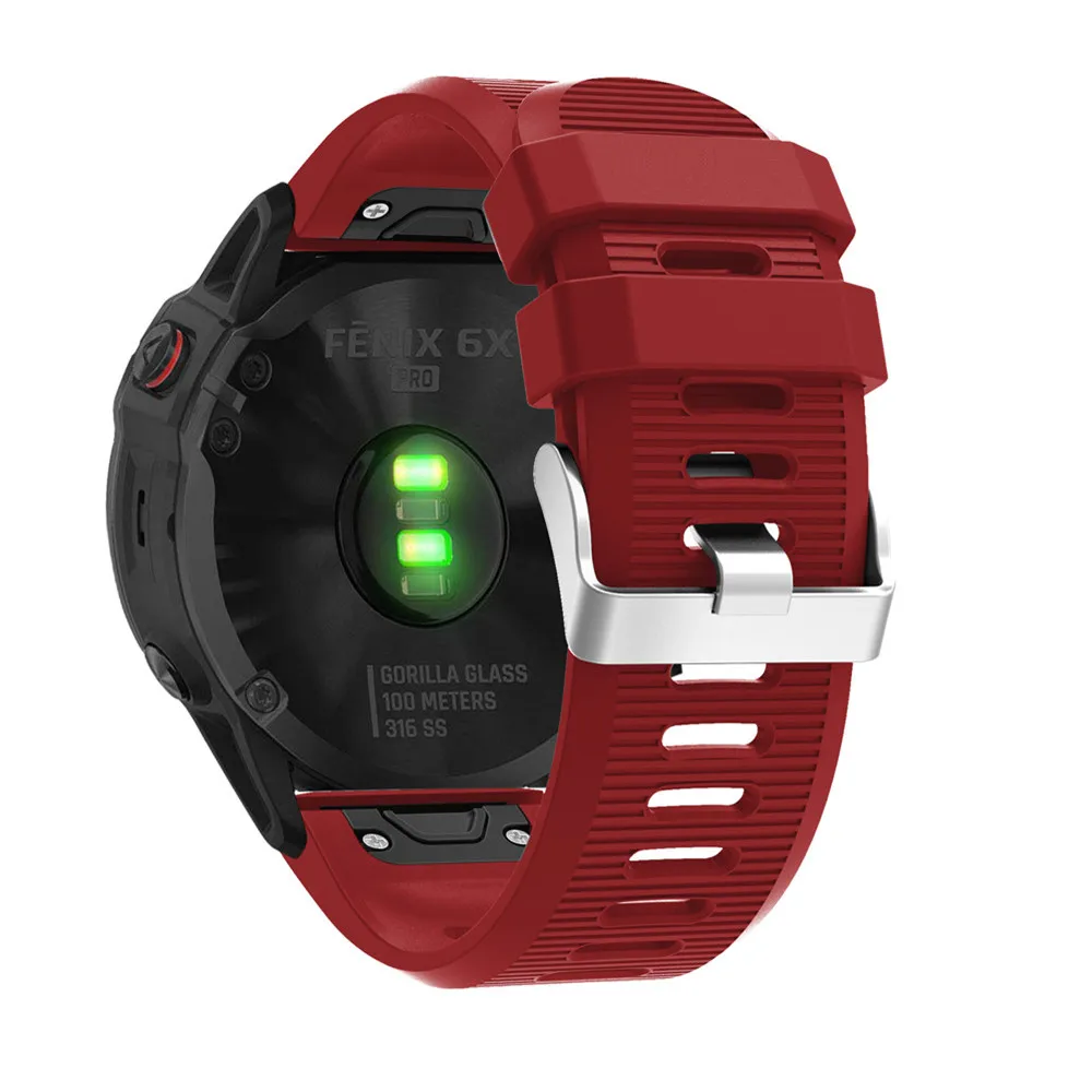 26 мм ремешок Quick Release силиконовый Easyfit замена из силикагеля, мягкий ремешок для наручных часов Garmin Fenix 3 HR 6X 5X Plus smartwatch - Цвет: Красный