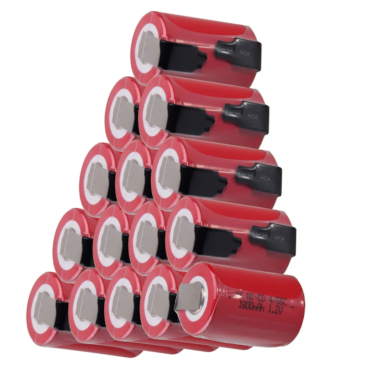 15 pcs 4/5SC battery 1.2V SUBC batteries rechargeable high drain 1800mah with tabs color random