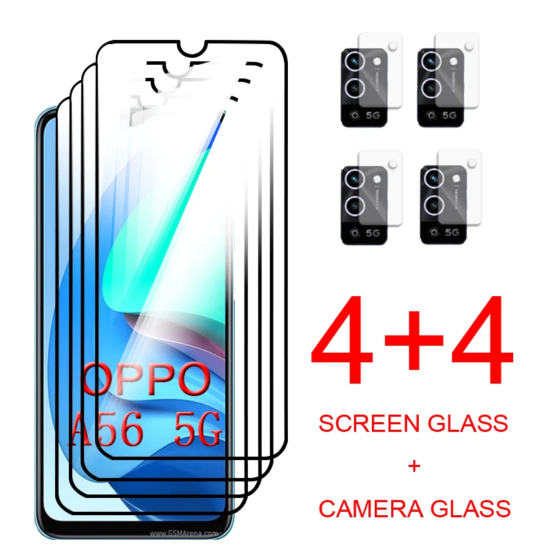 Защитное стекло 8 в 1 для OPPO A56 5G A55 A93S A93 A16 A74 A54 A94 закаленное с полным покрытием A53 A33