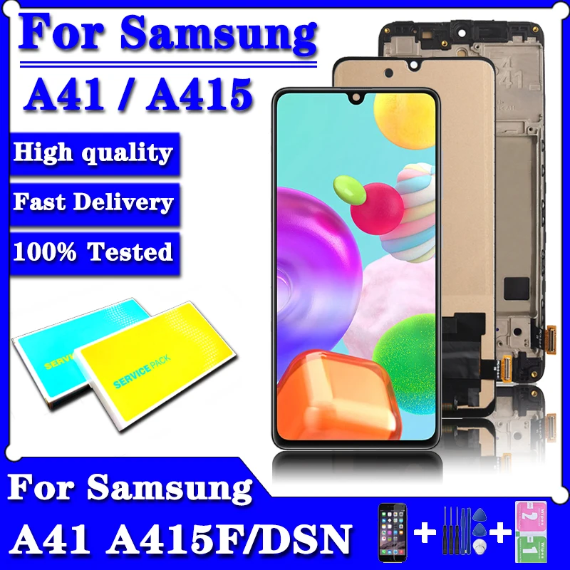 100% тестовый ЖК-дисплей для Samsung Galaxy A41 SM-A415 A415F A415/DSM A415F/DS сенсорная панель