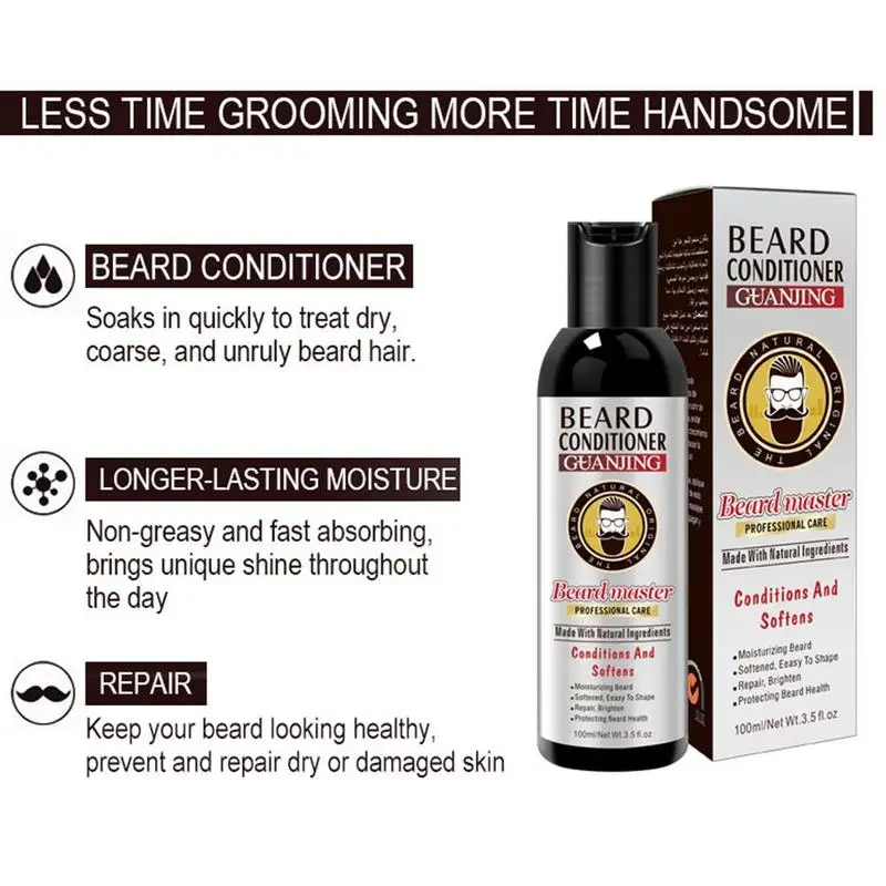 Men's Beard Shampoo Deep Cleansing Nourishing Beard Cleanser Wash Moisturiser Deep Cleansing Beard Conditioner 100ml Men's Beard Shampoo Deep Cleansing Nourishing Beard Cleanser Wash Moisturiser Deep Cleansing Beard Conditioner 100ml