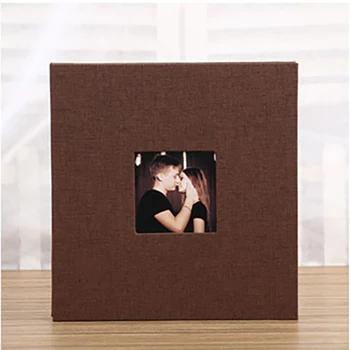 

Home Self Adhesive Film Gift Handmade Linen Cover Anniversary DIY Photo Book Picture Album Birthday 20 Pages Scrapbook