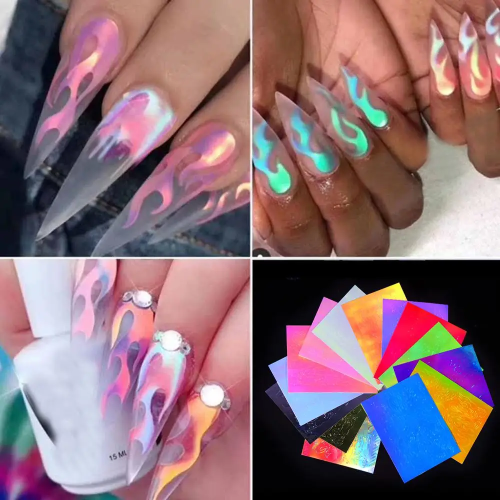 16 шт./набор голографические наклейки для ногтей | Красота и здоровье