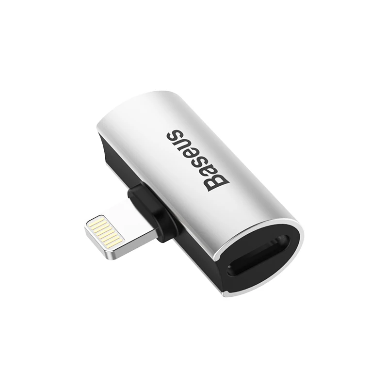 Baseus 2 в 1 для Apple Lightning до 3,5 мм разъем для наушников адаптер аудио Зарядка конвертер для iPhone xs xr 8 7 6s 5S 11 зарядное устройство - Цвет: Серебристый