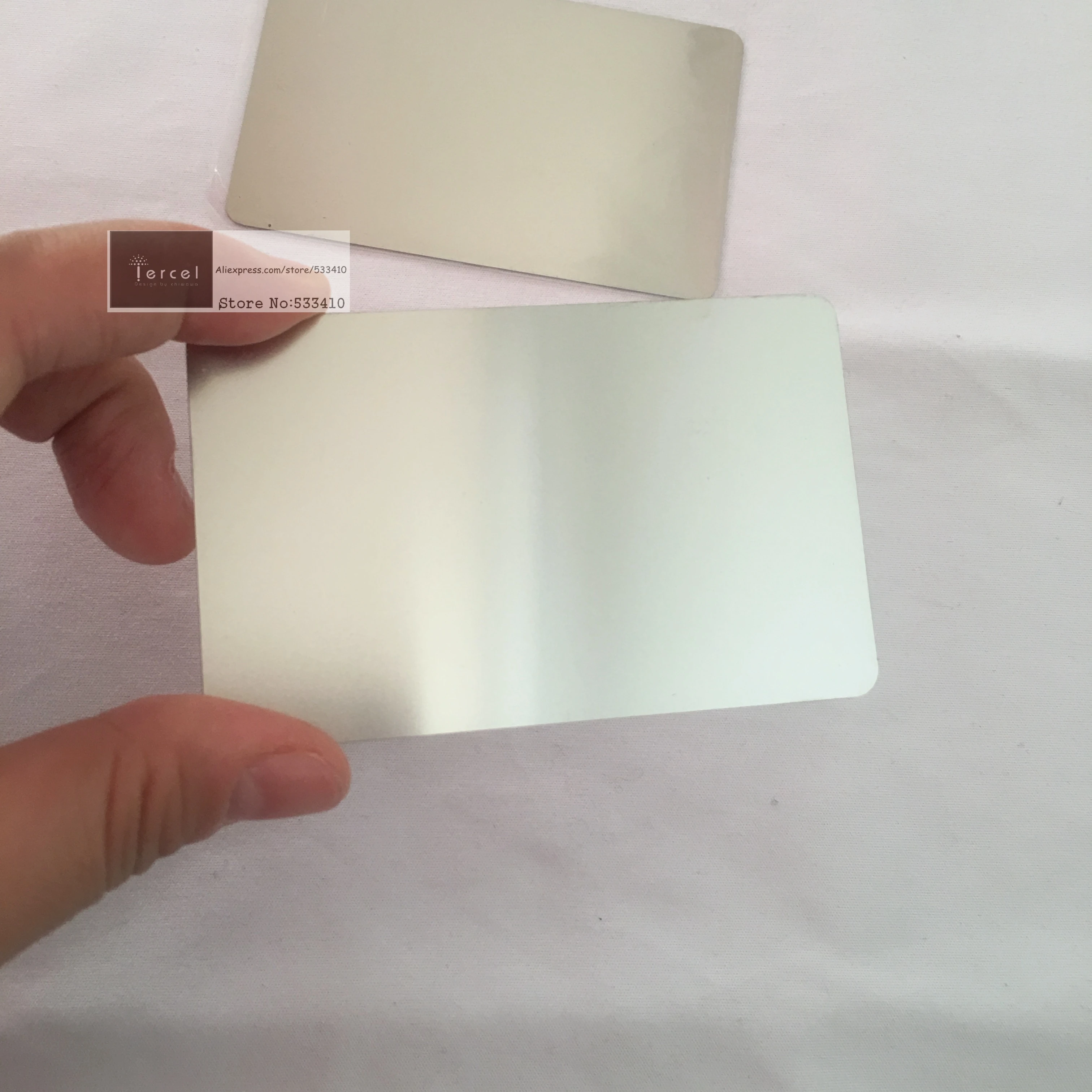 100pcs/lot 0.3mm thickness Blank stainless steel/metal business card mirror finish with price