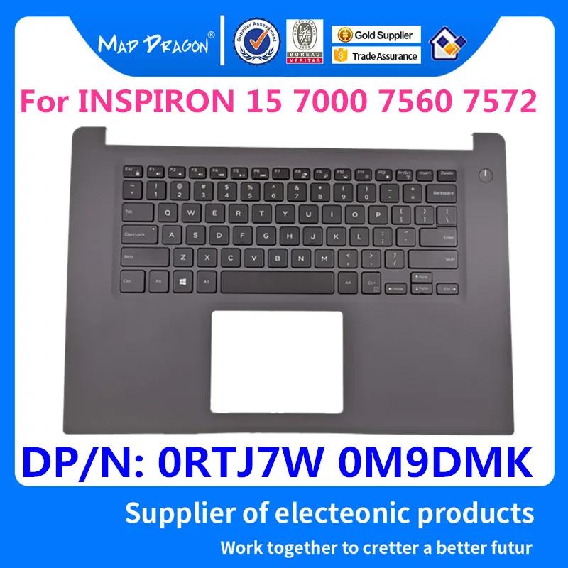 Бренд MAD DRAGON, ноутбук, новая клавиатура с подсветкой США и Упор для рук для Dell INSPIRON 15 7000 7560 7572 BKA50 RTJ7W 0RTJ7W M9DMK 0M9DMK