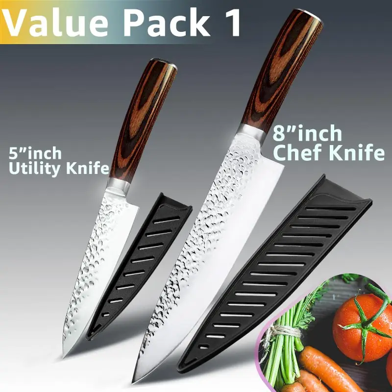 Value pack 1 Набор кухонных ножей, ножи шеф-повара, японские 7CR17 440C, высокоуглеродистая Нержавеющая сталь, Santoku, нож для нарезки мяса - Цвет: Value pack 1