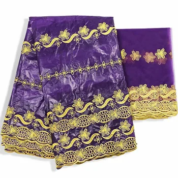 

Bazin riche fabric golden pattern with beads new arrival atiku fabric basin brode swiss lace fabric KY64 African WAX Fabric