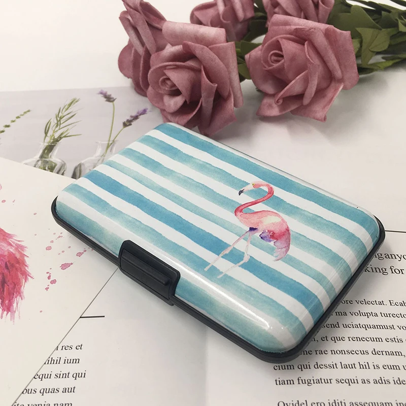 Cute Pattern Antitheft Small Purses Anti Rfid Aluminium Womens Wallets Ladies Bank Card Case Holder Set Protection Coin Purse