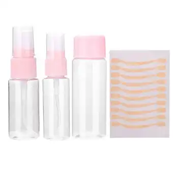 

TRAVEL BOTTLES Holiday Toiletries Set Clear Plastic Bath Makeup